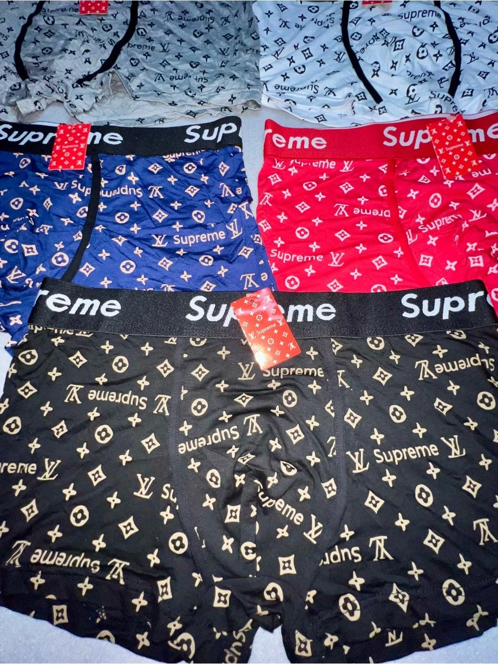 Supreme x LV Monogram Boxer Briefs Lot of 5 Men's XXL Read Description
